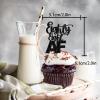 18pcs Black Glitter Dessert Cupcake Pick for Straight Outta 1938 Legend Since 1938 Theme Decor Supplies Men Happy 88th Birthday Party Decoration view 2