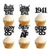 18pcs Black Glitter Dessert Cupcake Pick for Straight Outta 1941 Legend Since 1941 Theme Decor Supplies Men Happy 85th Birthday Party Decoration view 1