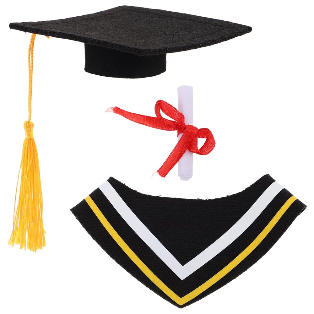 FELTECHELECTR Graduation Bear Clothes Soft Durable Fabric Stuffed Animal Outfit with Cap Gown and Diploma Fits Small Plush Bears for Graduation Souvenirs