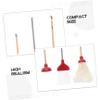 IMIKEYA 1set Dollhouse Mini Cleaning Set Realistic Mop Broom and Toilet Plunger for Miniature Bathroom Decor Accessory Kit for Dollhouse Maintenance and Play view 3