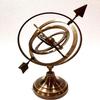 Antique Nautical Brass Armillary Sphere World Globe Brown Metal Base Office Decorative view 1