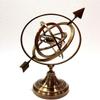 Antique Nautical Brass Armillary Sphere World Globe Brown Metal Base Office Decorative view 4