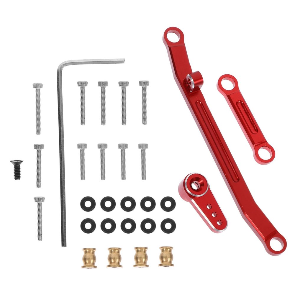 Abaodam 1set Metal Steering Rod Kit for Axial Rc Car Remote Control Steering Links for Enhanced Handling and Includes Tie Rod and Arm