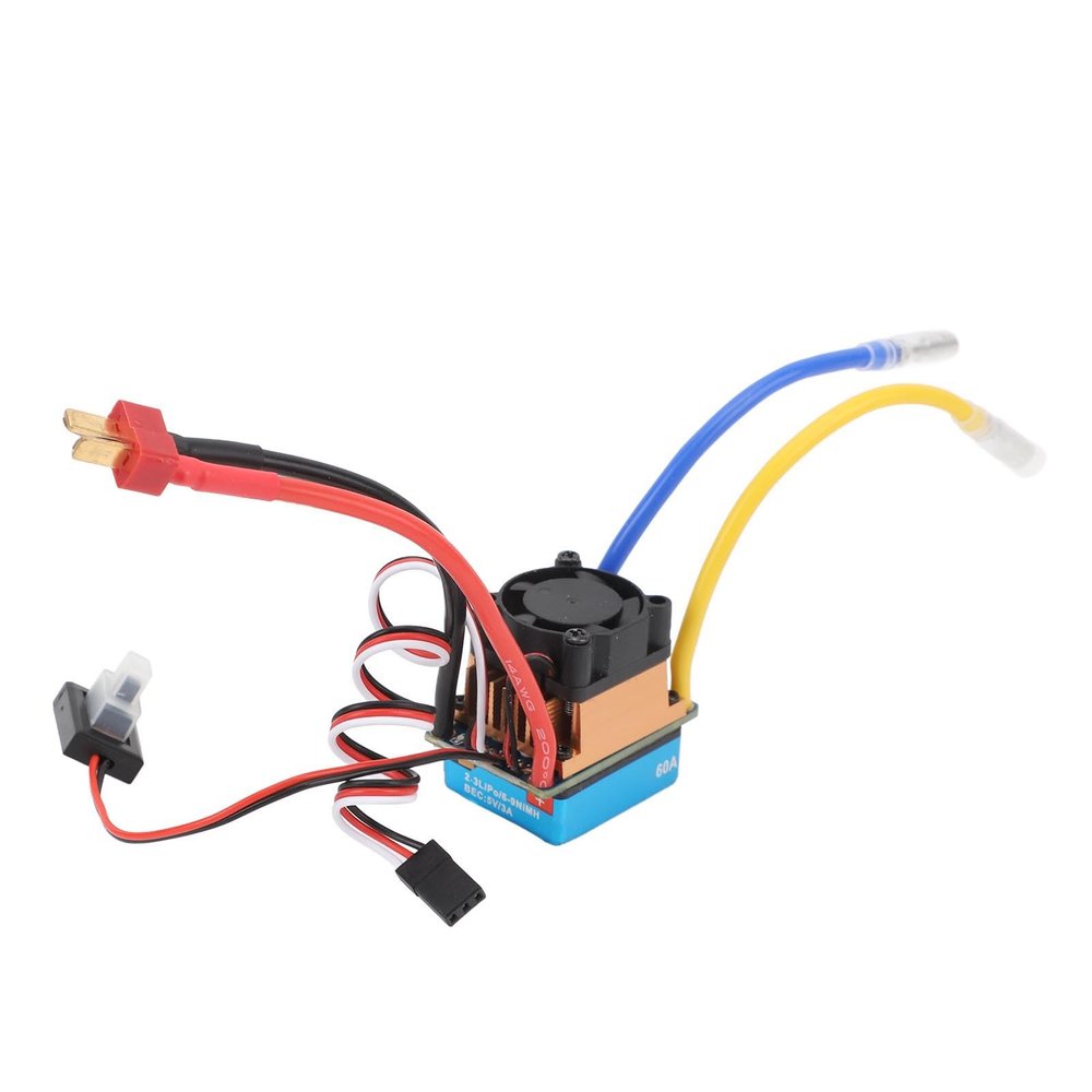 480A Brushed Speed Controller ESC, Multiple Protecting Electronic Speed Controller ESC with Cooling Fan for 1/10 RC Car, Boat