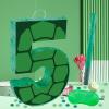 16 Inch Turtle Number 5 Pinata, Turtle Birthday Decorations, Turtle Theme Pinata with 16 Inch Stick Blindfold Confetti for Boy Girl Kids 5th Birthday Party Supplies(5th) view 4