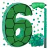 16 Inch Turtle Number 6 Pinata, Turtle Birthday Decorations, Turtle Theme Pinata with 16 Inch Stick Blindfold Confetti for Boy Girl Kids 6th Birthday Party Supplies(6th) view 1