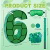 16 Inch Turtle Number 6 Pinata, Turtle Birthday Decorations, Turtle Theme Pinata with 16 Inch Stick Blindfold Confetti for Boy Girl Kids 6th Birthday Party Supplies(6th) view 2