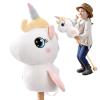 FUNLIO Unicorn Stick Horse for Kids 3+, Rainbow Fairy Hobby Horse with Soft Plush & Wood Wheels, Neighing and Galloping Sound for Pretend Play & Creativity, Horse Toys Gift, CPC & CE Certified - White view 1