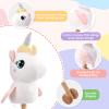 FUNLIO Unicorn Stick Horse for Kids 3+, Rainbow Fairy Hobby Horse with Soft Plush & Wood Wheels, Neighing and Galloping Sound for Pretend Play & Creativity, Horse Toys Gift, CPC & CE Certified - White view 4