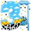 16 Inch Number 3 White Cloud Pinata with 16 Inch Piata Stick Blindfold Confetti for Boy Girl Kids 3rd Birthday Party Decorations(3rd) view 1
