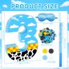 16 Inch Number 3 White Cloud Pinata with 16 Inch Piata Stick Blindfold Confetti for Boy Girl Kids 3rd Birthday Party Decorations(3rd) view 2