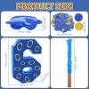 16 Inch Number 6 Double Sided Printing Blue Gold Ring Pinata with 16 Inch Piata Stick Blindfold Confetti for Boy Girl Kids 6th Birthday Party Decorations (6th) view 2