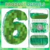 16 Inch Pixel Number 6 Pinata, Birthday Pinata with 16 Inch Piata Stick Blindfold Confetti for Kids 6th Birthday Party Decorations(6th) view 3