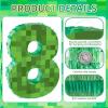 16 Inch Pixel Number 8 Pinata, Birthday Pinata with 16 Inch Piata Stick Blindfold Confetti for Kids 8th Birthday Party Decorations(8th) view 3