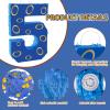 16 Inch Number 5 Double Sided Printing Blue Gold Ring Pinata with 16 Inch Piata Stick Blindfold Confetti for Boy Girl Kids 5th Birthday Party Decorations (5th) view 3