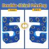 16 Inch Number 5 Double Sided Printing Blue Gold Ring Pinata with 16 Inch Piata Stick Blindfold Confetti for Boy Girl Kids 5th Birthday Party Decorations (5th) view 4