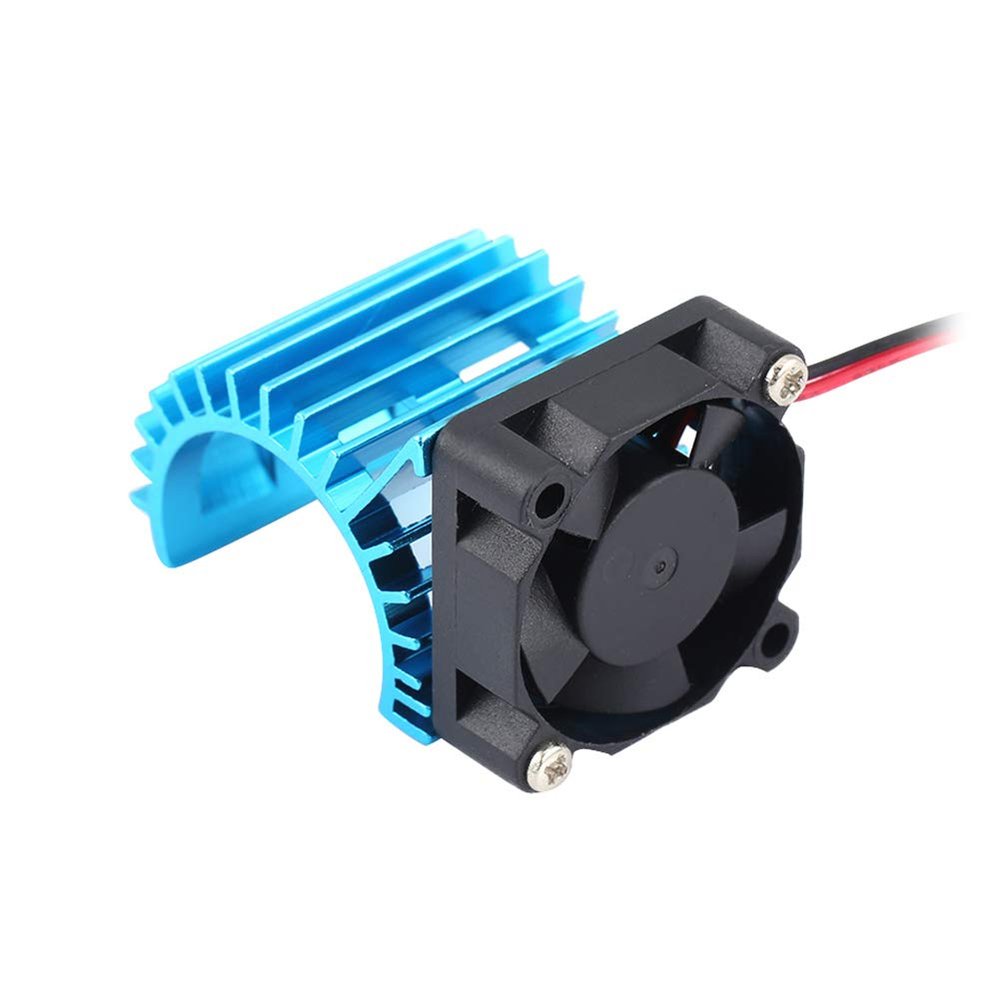 Motor Heat Sink with Cooling Fan Compatible with /10 Scale RC Cars 380 390 Motors Blue Aluminum Design for Enhanced Thermal Management