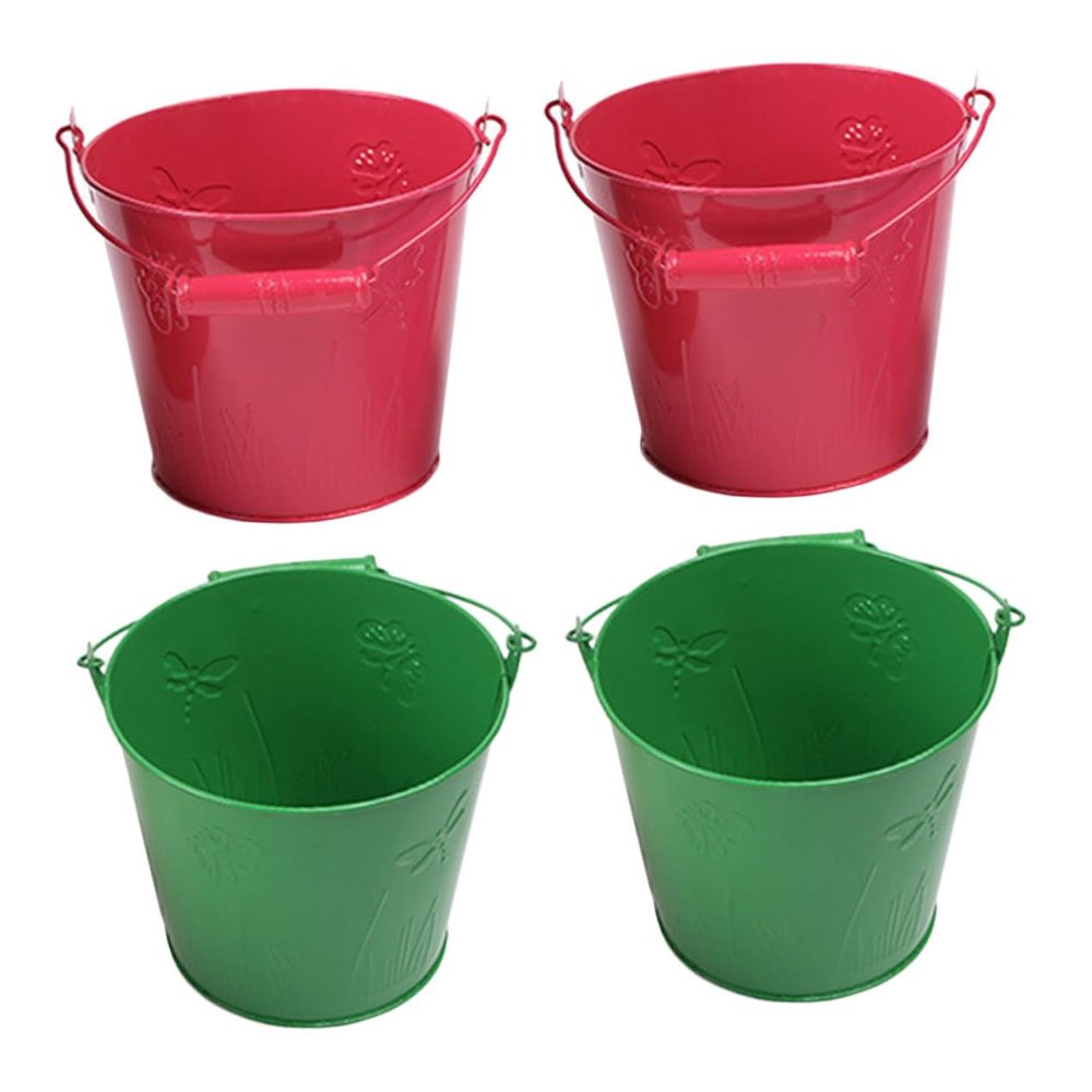BESPORTBLE 4pcs Boys and Girls Beach Bucket Toy Garden Sand Buckets Random Colors for Sand Play and Creative Imagination for Ages