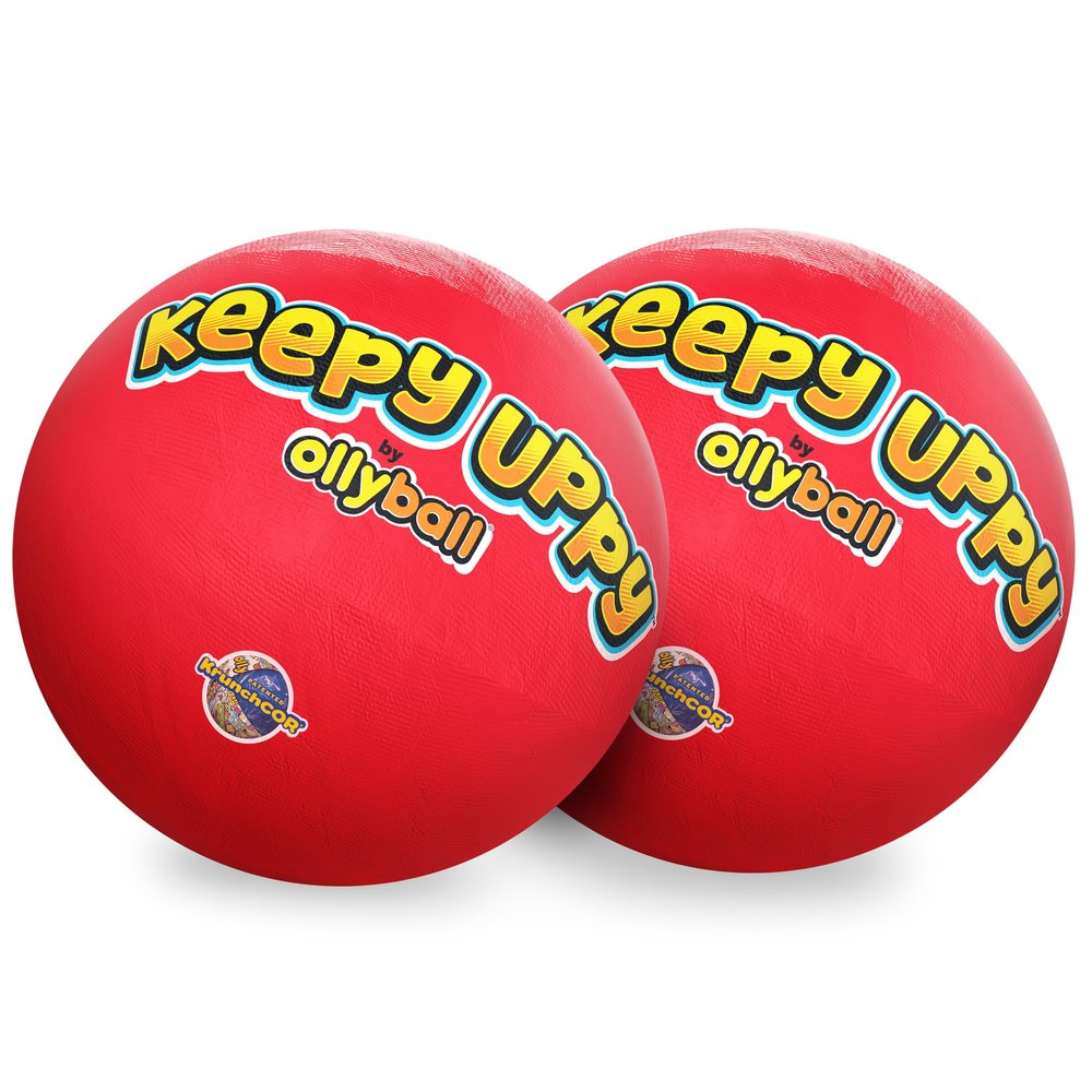 Keepy Uppy Indoor Play Ball Utility Patented, Red Bouncing Ball for Active Games, Kickball 2 Pack