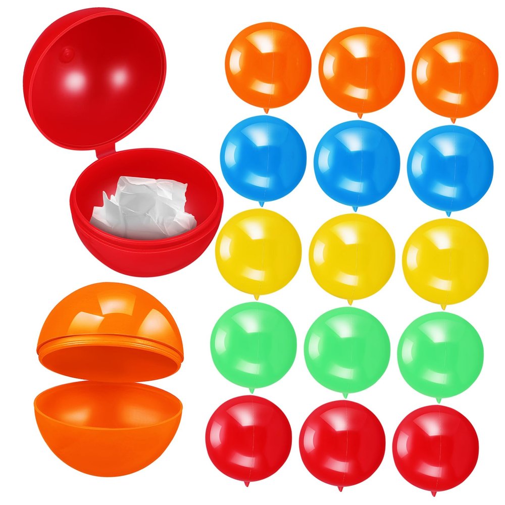 SKISUNO 50pcs Fillable Raffle Balls for Multi-Color Hollow Drawing Balls for Vending Machines Party Games Scale Events and Lightweight Design