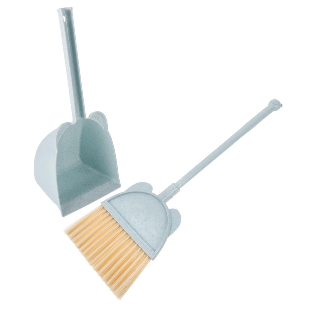 Kisangel 1set Boy Girl Broom and Dustpan Set Mini Cleaning Supplies for Boys and Girls Easy Assembly Space-Saving Design Safe Rounded Edges for Playtime and Educational Activities