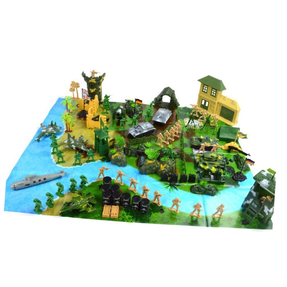 Abaodam 130pcs Soldiers Model Set Realistic Simulation Toy for Sand Table Play for Creative Role-Playing and Educational Activities