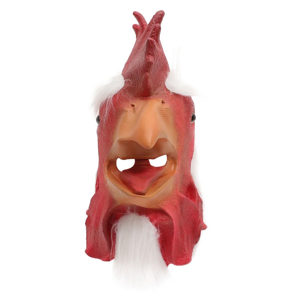 Abaodam Rooster Mask for Halloween Costume Party Realistic Animal Headgear for Masquerade Carnival and Festivals Fun Photo Prop for All Ages