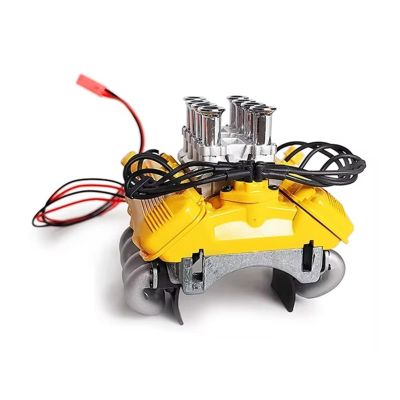 RC Spare Part Compatible with TRX4 1/10 RC Crawler Accessories RC Car FST V8 Simulate Engine Motor Cooling Hood Fans Radiator Kit Heatsink Cover(Yellow)