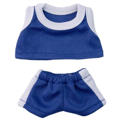niannyyhouse 17cm Doll Clothes Sleeveless T-Shirt Pants Sports Suit 15cm Plush Doll Dressup (A10)