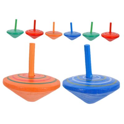 CORHAD 8Pcs Wooden Spinning Tops for Traditional Gyro for Indoor Outdoor Play Engaging Spinning Experience Party Favors
