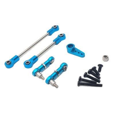 AQWBTYD RC Car Upgrade Parts for WLtoys 1/28 284131 K969 K979 K989 K999 P929 P939 Metal Steering Link Rod Pull Rods 28T Servo Links Linkage RC Upgrade Modified Parts(Blue)