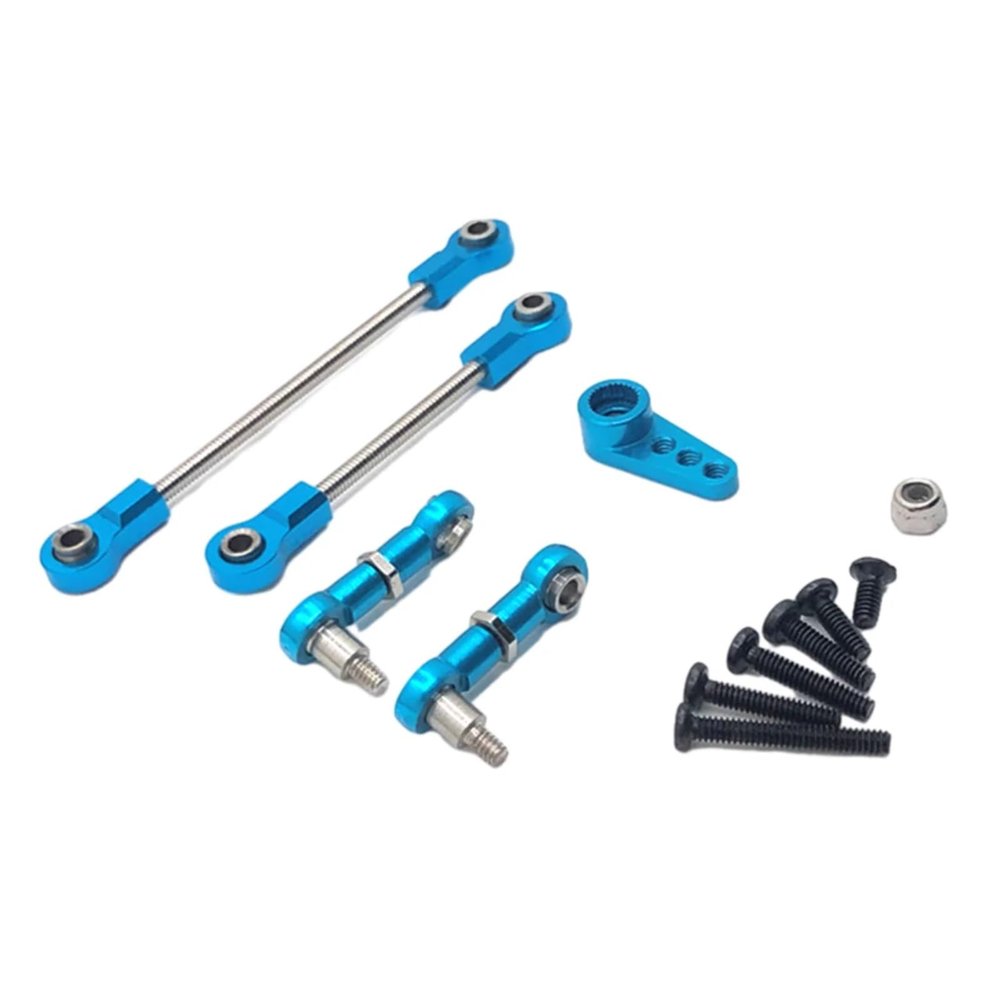 AQWBTYD RC Car Upgrade Parts for WLtoys 1/28 284131 K969 K979 K989 K999 P929 P939 Metal Steering Link Rod Pull Rods 28T Servo Links Linkage RC Upgrade Modified Parts(Blue)