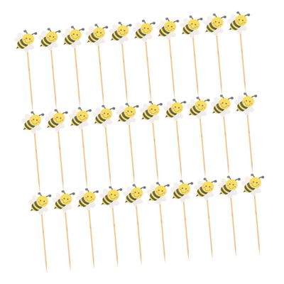 Ciieeo 100pcs Bee Theme Cake Toppers Charming Honeycomb Decorations for Birthday Shower Graduation Parties Adorable Cupcake Picks for Fun Celebrations