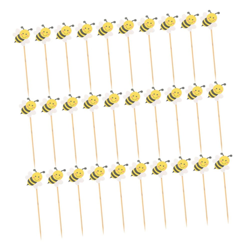 Ciieeo 100pcs Bee Theme Cake Toppers Charming Honeycomb Decorations for Birthday Shower Graduation Parties Adorable Cupcake Picks for Fun Celebrations