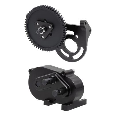 RC Car Accessories Compatible with LCG Gspeed for UGRC for SCX10 1/10 RC Crawler Cheater Rig BuiltAluminum Prefixal Gearbox Overdrive Transfer Case(Black)