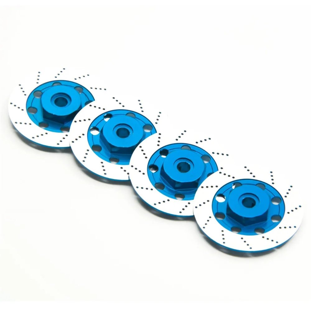 RC Car Upgrade Parts for Sakura D4 1/10 4pcs Wheel Brake Disc Set RC Drift for Racing Car Model Upgrade Parts Modified Accessories Replacement DIY Parts(Blue)