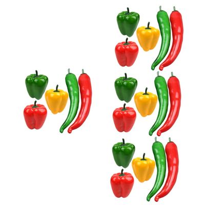 Ciieeo 20pcs Artificial Pepper Models Realistic Fake Chili Home Office Decorative Props