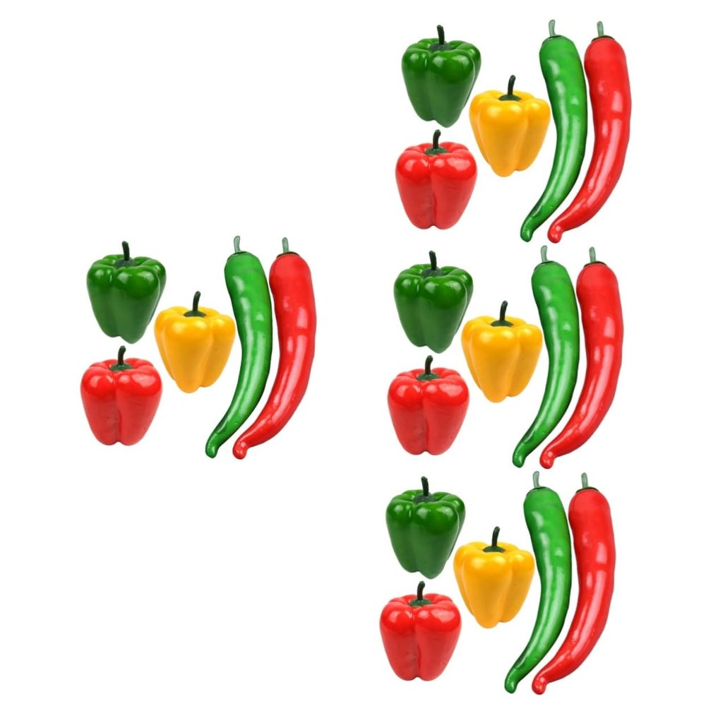 Ciieeo 20pcs Artificial Pepper Models Realistic Fake Chili Home Office Decorative Props