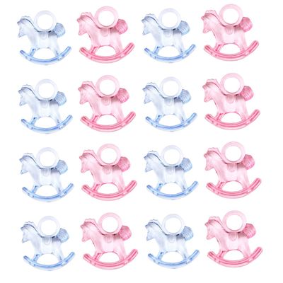Toddmomy 48pcs Mini Desktop Acrylic Rocking Horse Toy Ornament for DIY Nursery Decor Shower Decoration Adorable Horses