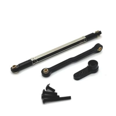 for MN D90 for MN99S for MN78 for MN82 for MN168 1/12 Metal Steering Link Rod Pull Rod Servo Arm RC Car Upgrade Parts Accessories RC Car Parts(Black)