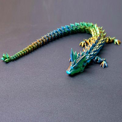 3D Printed Crystal Dragon Model,Flexible Realistic Articulated Animal Fidget Toys,Mystery Figurines Gifts for Easter,Executive Desk Funny Dcor and Festival Collectible,Easter Basket Stuffers