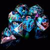AUSTOR 7-Die DND Dice Set Handmade Sharp Edge Polyhedral Dice for Dungeons and Dragons D&D RPG MTG Table GamesElectroplating Black&Blue,Gold view 4