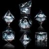 AUSTOR Liquid Core DND Dice Set, 7-Die Sharp Edge Polyhedral Dice Quicksand Handmade Resin Dices for Dungeons and Dragons RPG MTG Table Games, Black, Silver view 3