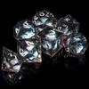 AUSTOR Liquid Core DND Dice Set, 7-Die Sharp Edge Polyhedral Dice Quicksand Handmade Resin Dices for Dungeons and Dragons RPG MTG Table Games, Black, Silver view 4