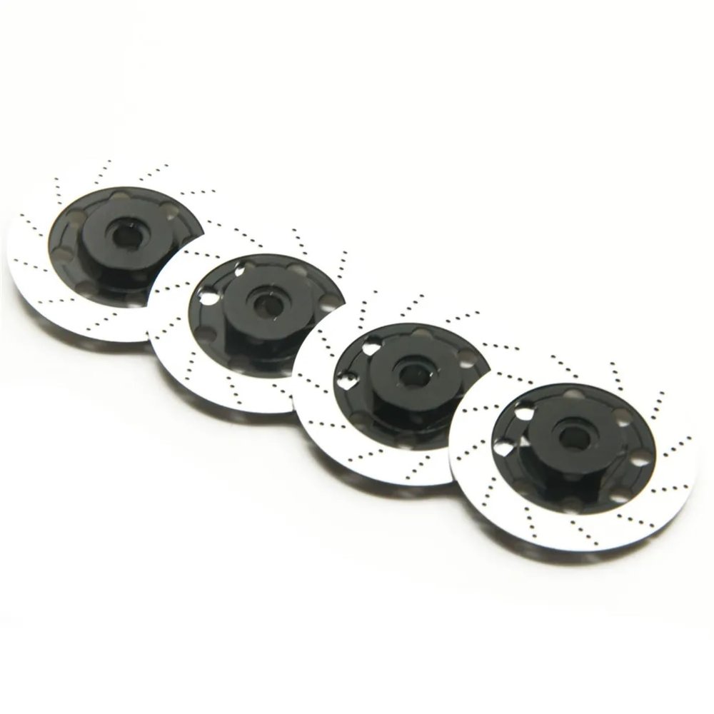 RC Car Upgrade Parts for Sakura D4 1/10 4pcs Wheel Brake Disc Set RC Drift for Racing Car Model Upgrade Parts Modified Accessories Replacement DIY Parts(Black)
