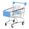 JOINPAYA Mini Shopping Cart Metal Handcart Toy for Pets Sky Blue Miniature Grocery Cart for Dollhouse Office Organizer and Party Favors view 1