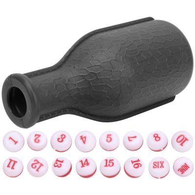 Billiard Dice Shaker Bottle Rubber 16pcs Numbered Dice Set for Family Bar Club Entertainment Games Billiard Accessories (Black)