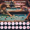 Billiard Dice Shaker Bottle Rubber 16pcs Numbered Dice Set for Family Bar Club Entertainment Games Billiard Accessories (Black) view 4