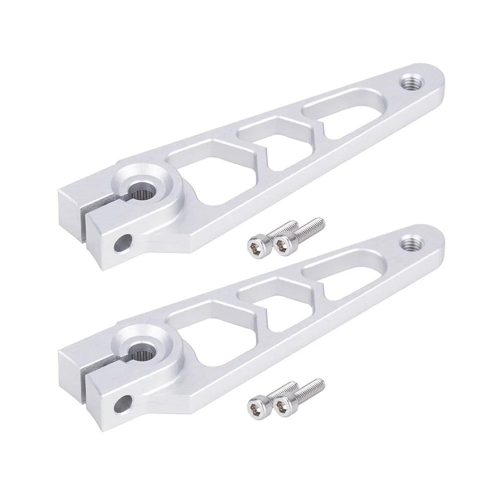 BOQEXSS for Protek for Savox for Futaba 7075-T6 1/10 Aluminum 25T Servo Horn Arm | 40mm (1.57") CNC-Machined Upgrade Servo RC Crawler RC Car Parts(Silver,2pcs)