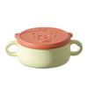 Abaodam 1pc Detachable Bowl Dual-handle Stainless Steel Boy Girl Eating Bowl Base Safe for Boy Girl Easy to Clean for Food and Soup Orange view 1